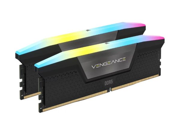 16GB (2x8GB) DDR5 – Corsair Vengeance RGB 5200MHz CL40 Black Intel XMP Desktop RAM