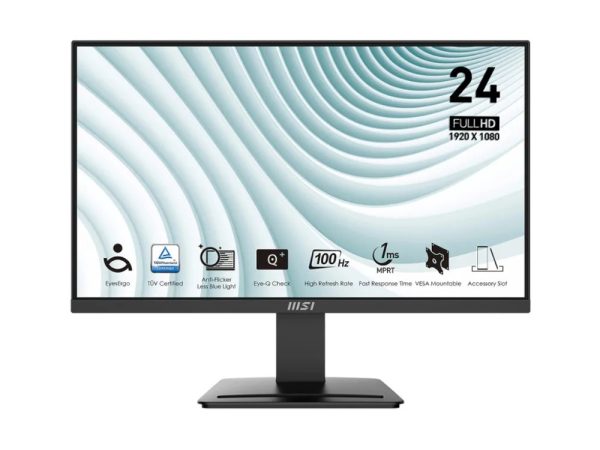MSI PRO MP2412 | 23.8″ FHD 100Hz 1ms VA Adaptive Sync Business Monitor