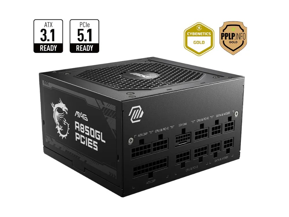 850W Gold – MSI MAG A850GL PCIE5 PSU