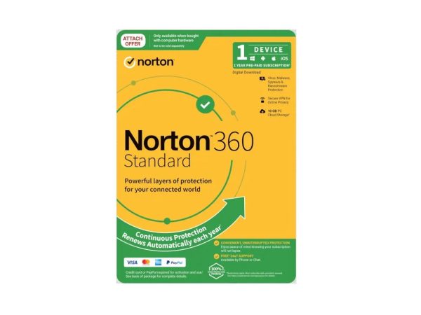 Norton 360 Standard 10GB AU 1 User 1 Device, 12 Months – Key via email