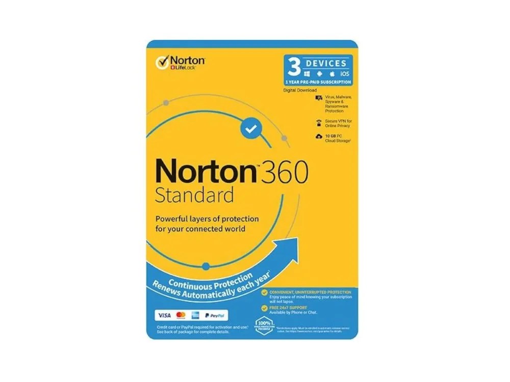 Norton 360 Standard 10GB AU 1 User 3 Devices, 12 Months – Key via email