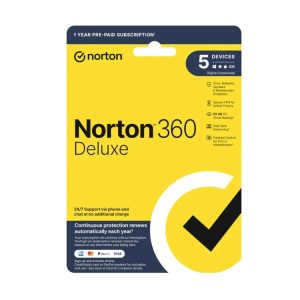 Norton 360 Deluxe 50GB AU 1 User 5 Devices, 12 Months – Key via email
