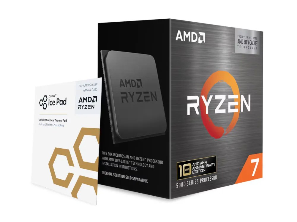 AMD Ryzen 7 5800X3D CPU 10th Anniv | 8 Cores | Max 4.5 GHz | No Cooler