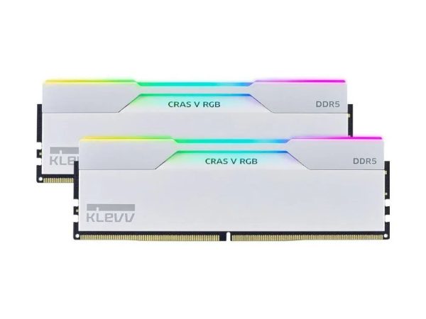 32GB (2x16GB) DDR5 – Klevv CRAS V RGB 6000MHz CL30 White Desktop RAM