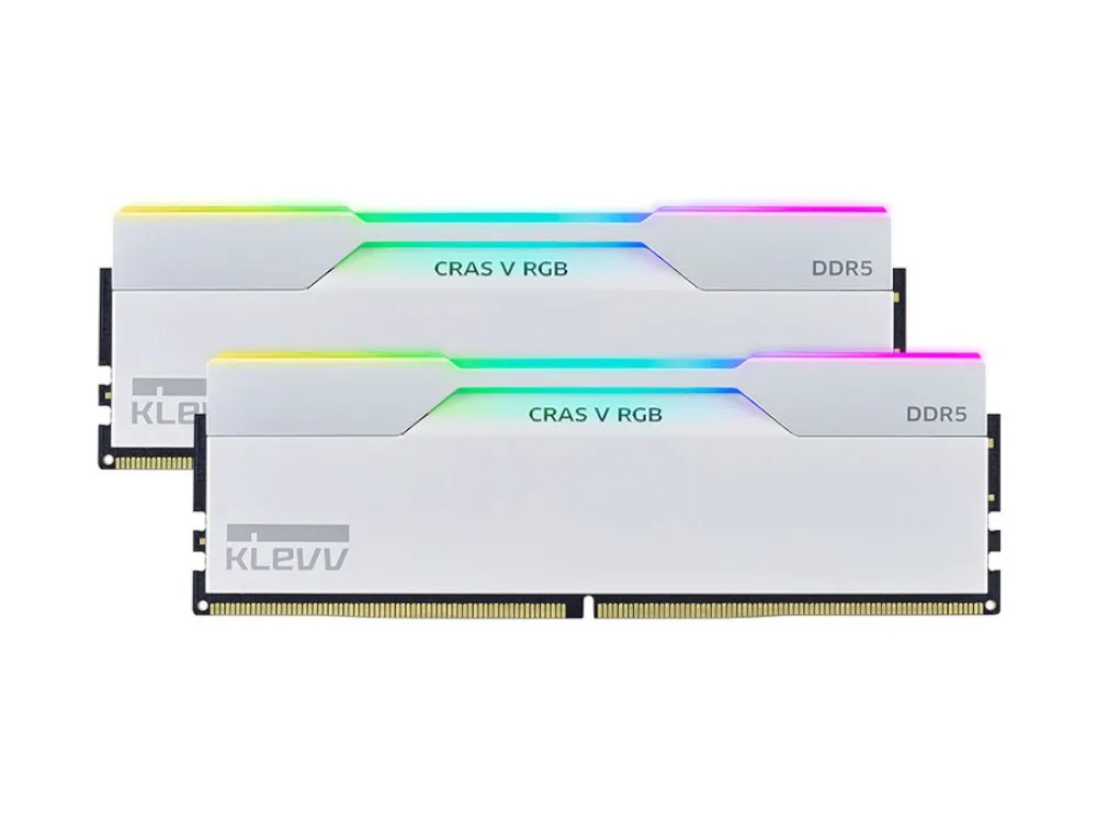 64GB (2x32GB) DDR5 – Klevv CRAS V RGB 6000MHz CL30 White Desktop RAM