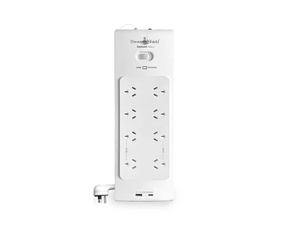 PowerShield ZapGuard 8 Way 1.2m Surge Protection Powerboard
