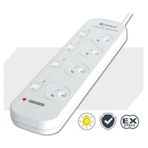 Sensai PAD-054SW 4 Outlets 1m Overlaod Protection Powerboard