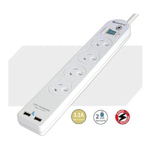 Sensai PAD-503USB 4 Outlets 1m Surge Protection Powerboard