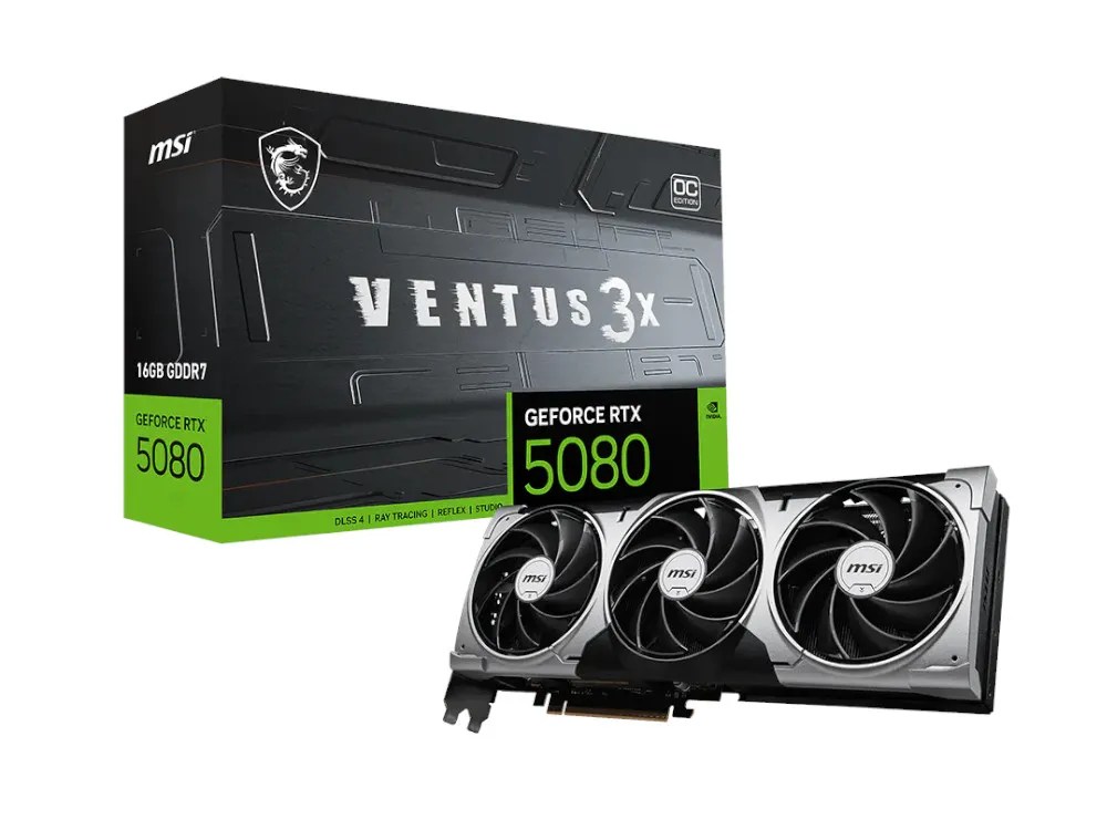 Nvidia GeForce RTX 5080 | MSI RTX 5080 Ventus 3X OC 16GB GPU
