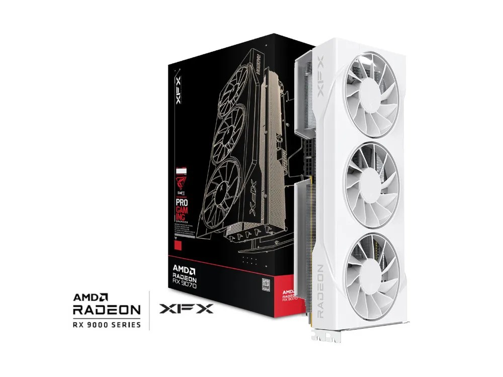 AMD Radeon RX 9070 GRE | XFX RX 9070 GRE Swift Gaming Triple Fan 12GB White GPU