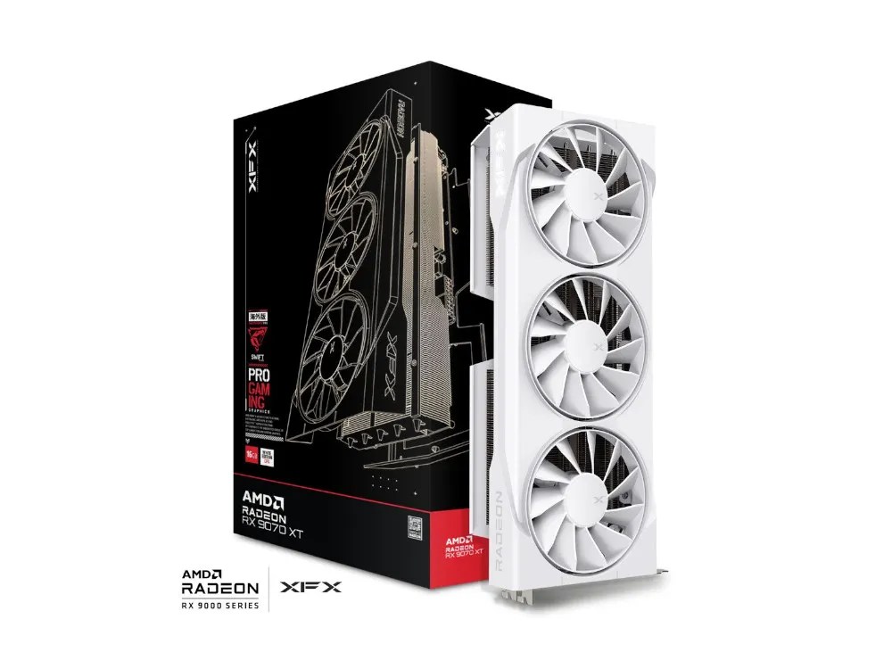 AMD Radeon RX 9070 XT | XFX RX 9070 XT Swift Gaming 16GB White GPU