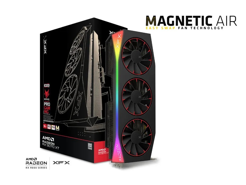 AMD Radeon RX 9070 XT | XFX RX 9070 XT Mercury OC Magnetic Air 16GB GPU