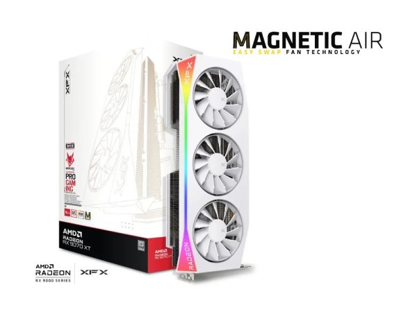 AMD Radeon RX 9070 XT | XFX RX 9070 XT Mercury OC Magnetic Air 16GB White GPU